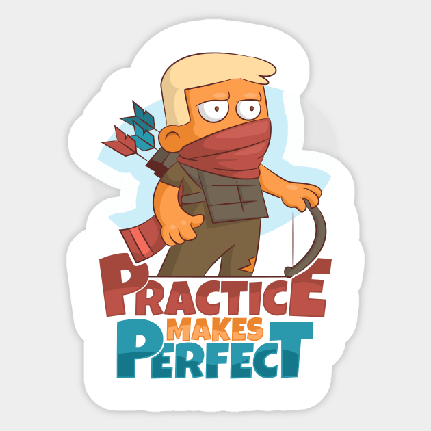 'Practice Makes Perfect' Awesome Hunting Gift Sticker by ourwackyhome